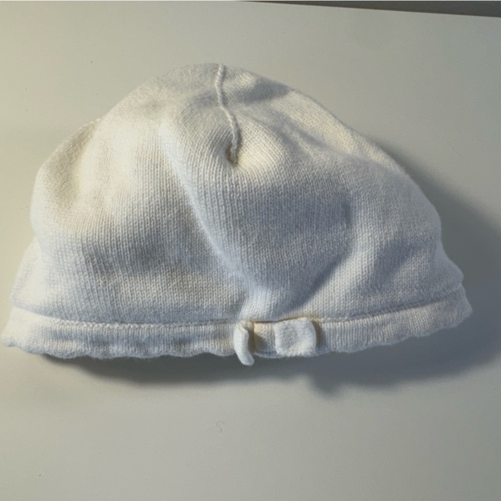 Janie and Jack Cream Knit Baby Girls Hat Beanie Smart Chic Classic Preppy 12-18m